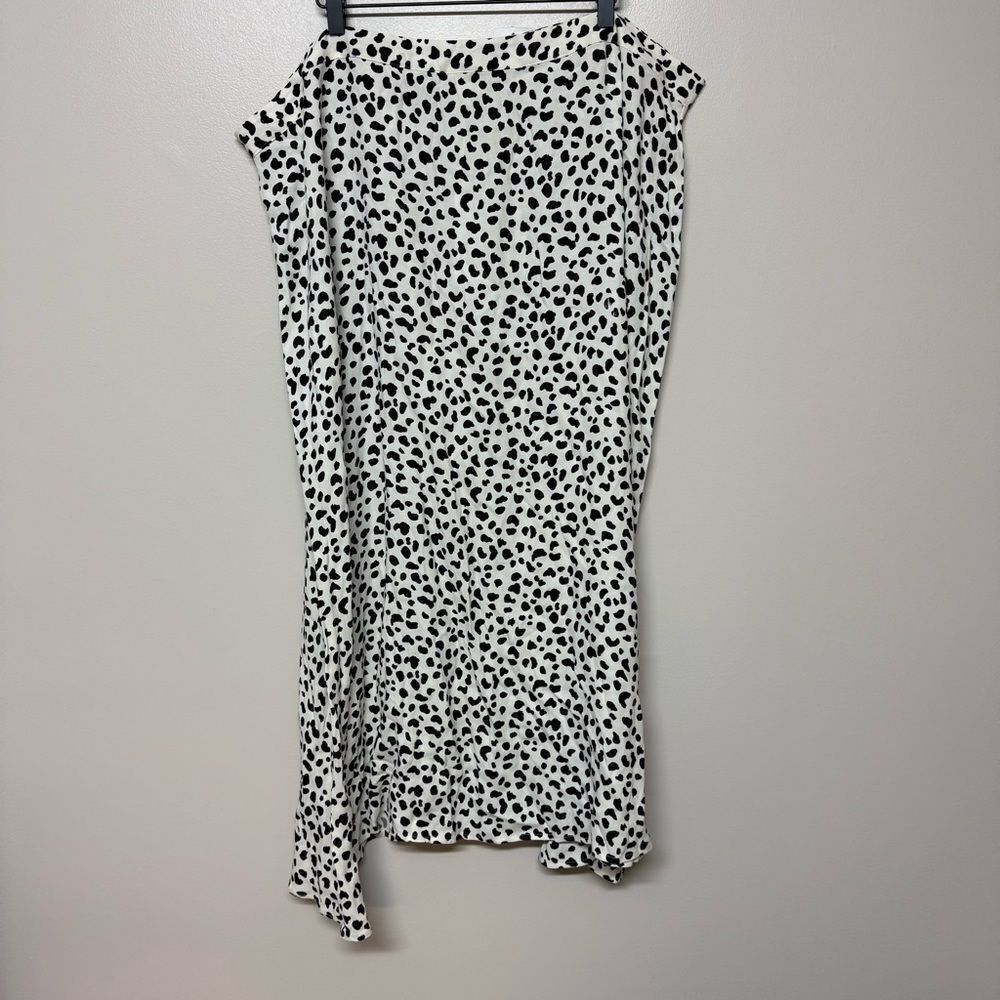 Reformation Womens White/Black Animal Leopard Print Bea Midi Skirt sz 22 NWT